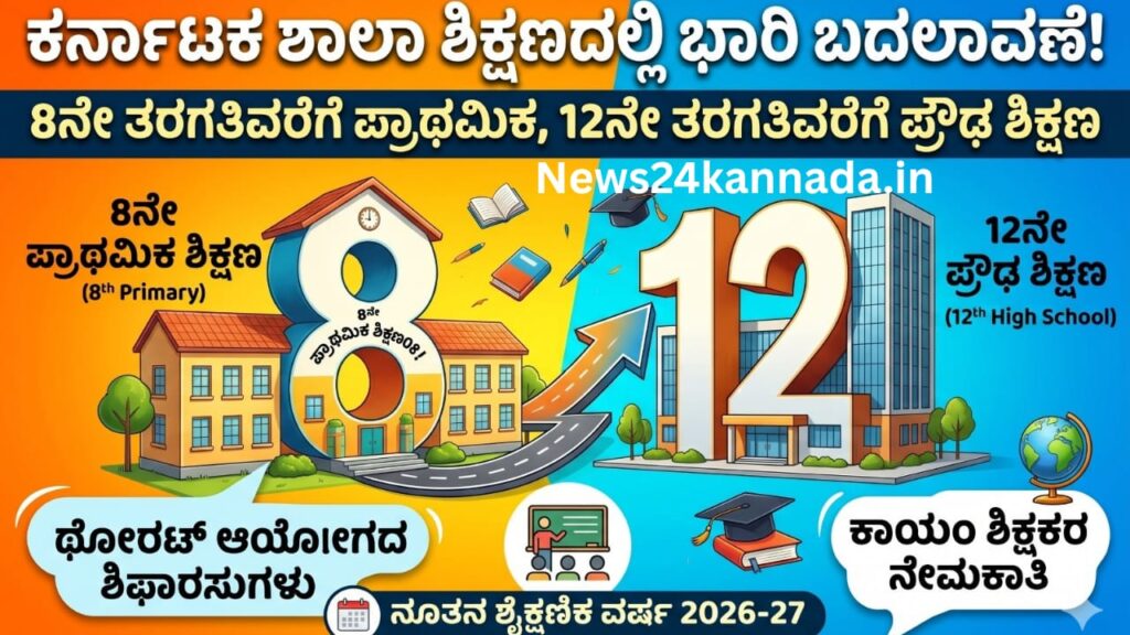 ಕರ್ನಾಟಕ ರಾಜ್ಯ ನೂತನ ಶಿಕ್ಷಣ ನೀತಿ (SEP): 8ನೇ ತರಗತಿವರೆಗೆ ಪ್ರಾಥಮಿಕ, 12ನೇ ತರಗತಿವರೆಗೆ ಹೈಸ್ಕೂಲ್ – ಸಂಪೂರ್ಣ ಮಾಹಿತಿ ||Karnataka State New Education Policy (SEP)